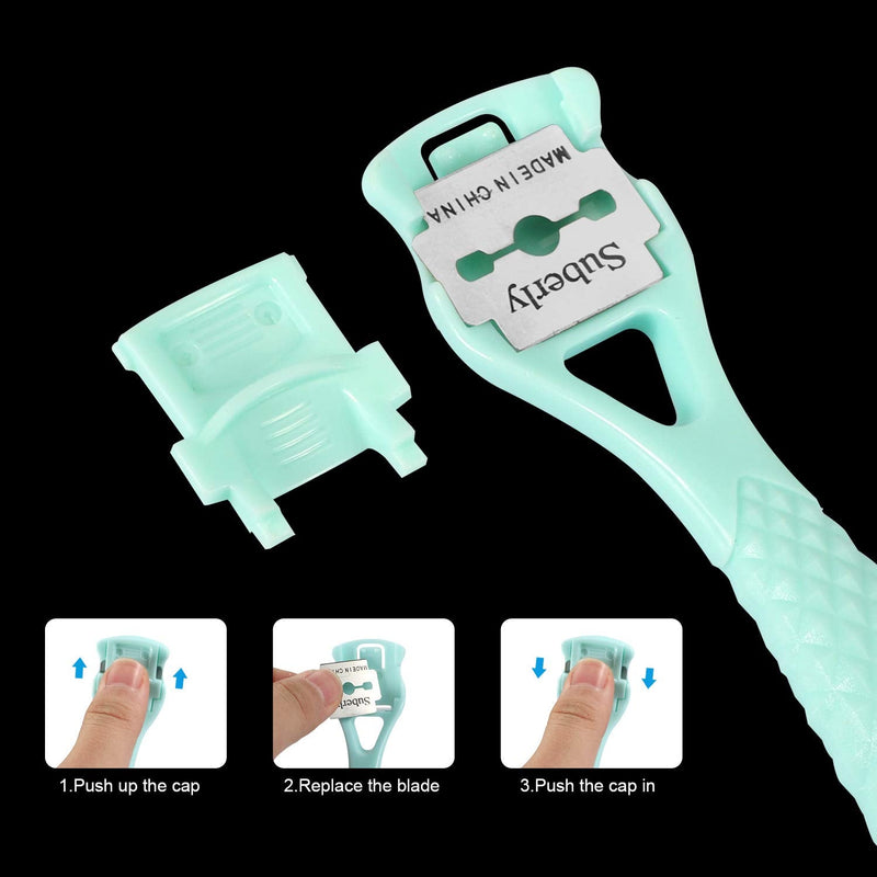[Australia] - Foot Scraper, Hard Skin Callus Remover FootCallus Shaver Foot File Pedicure Feet Care Set with 10pcs Blade, Premium Stainless Steel Foot Care Tools for Dry Wet Foot Heel Callus, Dead, Cracked Skin A-green 