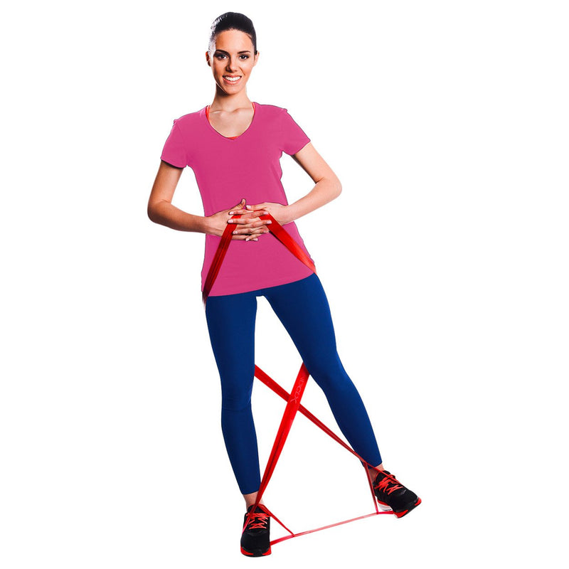 [Australia] - THERABAND CLX Latex-Free Resistance Band, Pilates, Home Gym, HIIT, Physical Therapy, Rehab & Fitness Equipment, 2.5 Metre, Red, Medium Beginner Level 3 