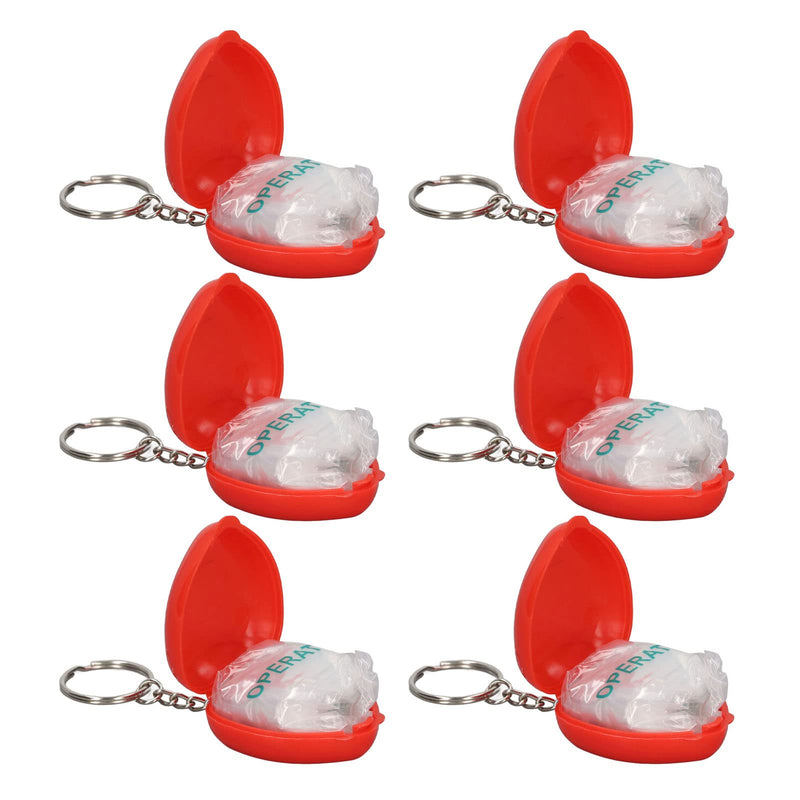 [Australia] - CPR Face Shield Mask, 6Pcs Cardiopulmonary Resuscitation Pocket Mask with One Way Valve, Portable CPR Breathing Barriers Face Shield, Keychain Emergency Kit 