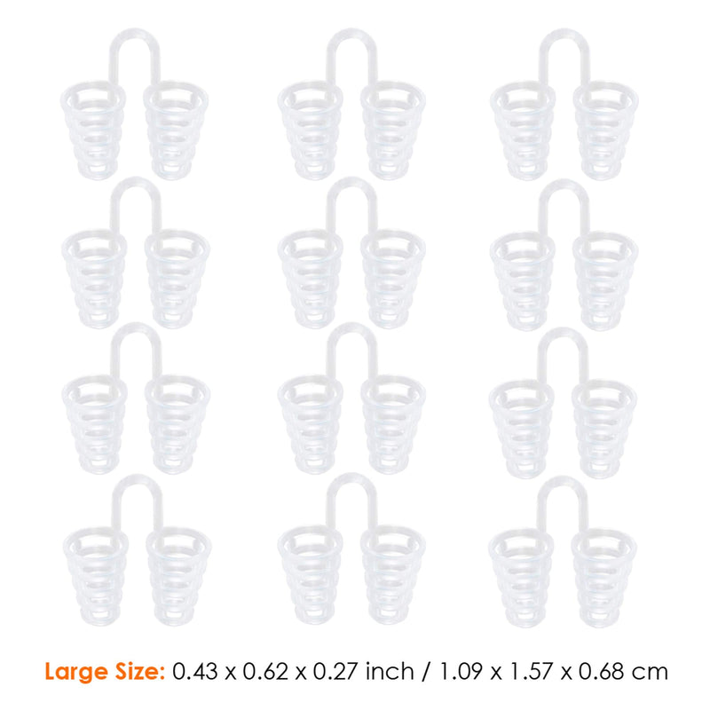 [Australia] - Nose Vent Sinus Relief Dilator (Pack of 12 Large Size) Hard Silicone Vents - A Simple Solution for Nasal Snorers - Reusable Snoring Device to Enjoy a Peaceful Night's Sleep by Mobi Lock Pack of 12 - Large - Hard Silicone 