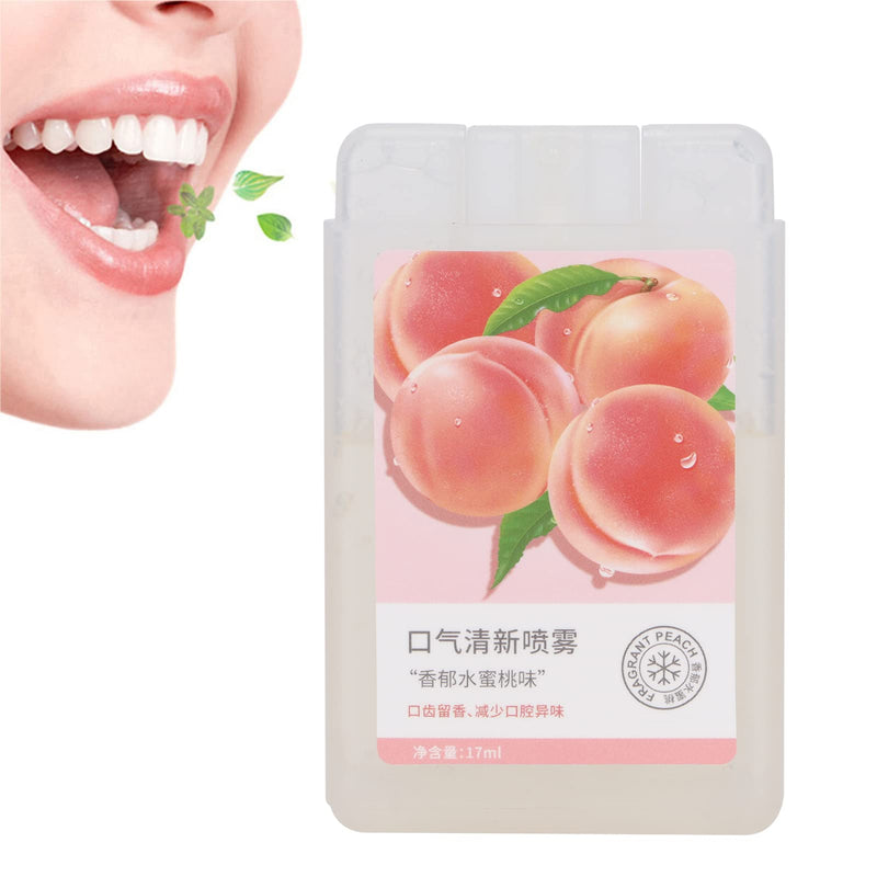 [Australia] - Peach Oral Care Spray, High Fogging Breath Freshener Portable 24 Hour Oral Rinse Natural Breath Freshener 