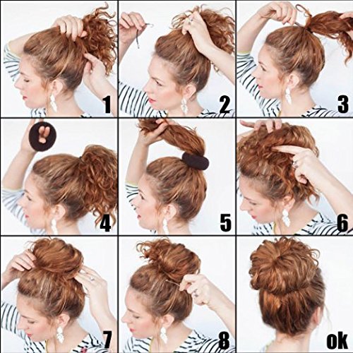 [Australia] - CLOTHOBEAUTY 2 pieces Extra Large Size Hair Bun Donut Maker, Ring Style Bun, Women Chignon Hair Donut Buns Maker, Hair Doughnut Shaper Hair Bun maker (4.3 in. For Thick and Long Hair) (Brown) 