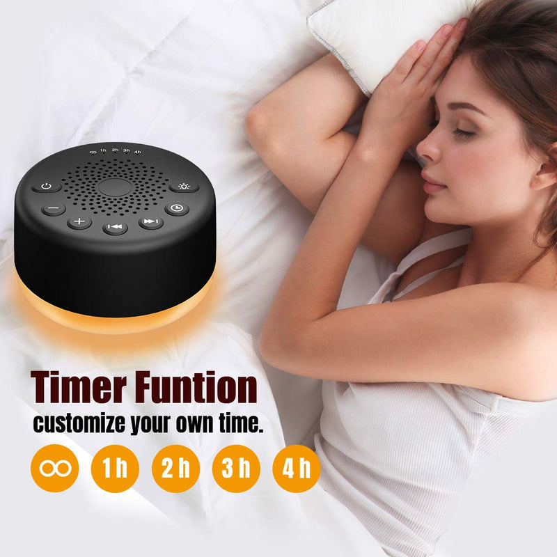 [Australia] - White Noise Machine Easysleep Sleep Sound Machine 25 Sounds 5 Timer 32 Volume Baby Kids Adults for Sleeping with 4 Adjustable Brightness Black With Light 