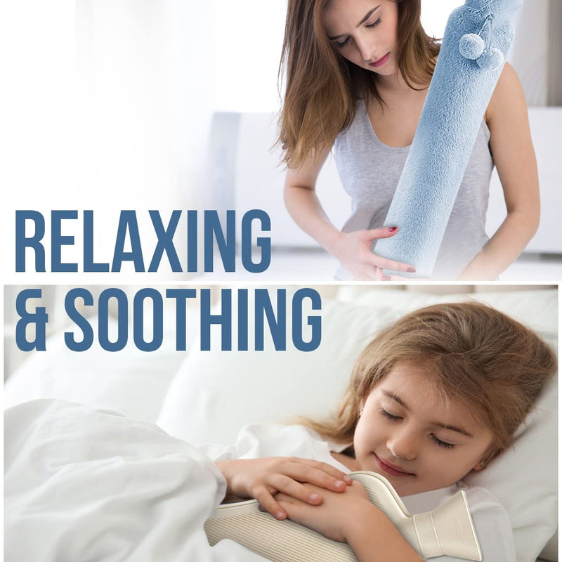 [Australia] - Femplete Hot Water Bottles with Cover UK Large & Small Hot Water Bottle with Cover UK Mini Hot Water Bottle Pouch Waist Hot Water Bag for Kids & Girls Soft Fluffy Furry (2l, 1.0) 2l 