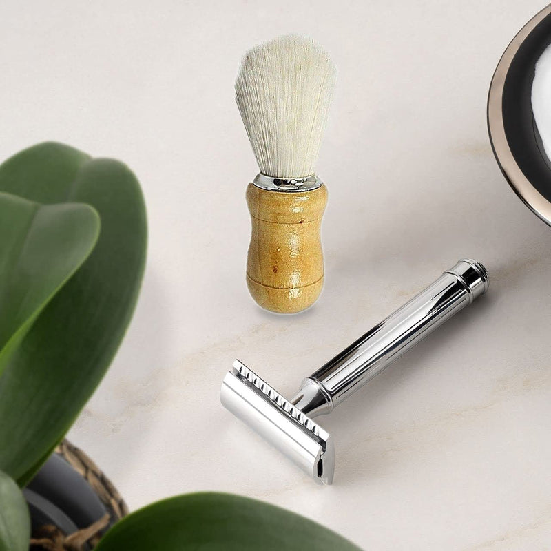 [Australia] - Shaving Brush Badger Friendly Hair Brush with Elegant Design Wooden Grip Professional Hair Salon Tool for Men’s Wet Shaving 