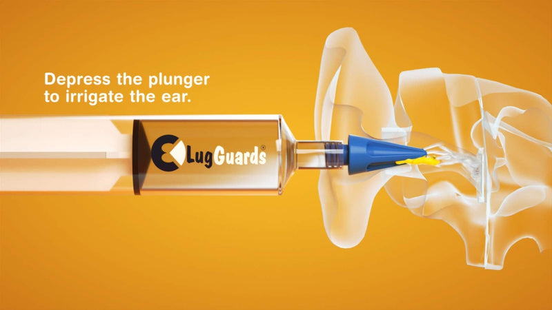 [Australia] - LUGGUARDS® 20ml Quad Stream Ear Wax Removal Syringe with 4 STERILE Colour Coded Tips & Liquiplug Advanced Dual Action Ear Drops 