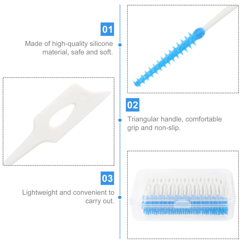 [Australia] - SUPVOX Interdental Brushes Dental Floss Sticks Portable Oral Tooth Clean 160pcs (Blue) Blue 