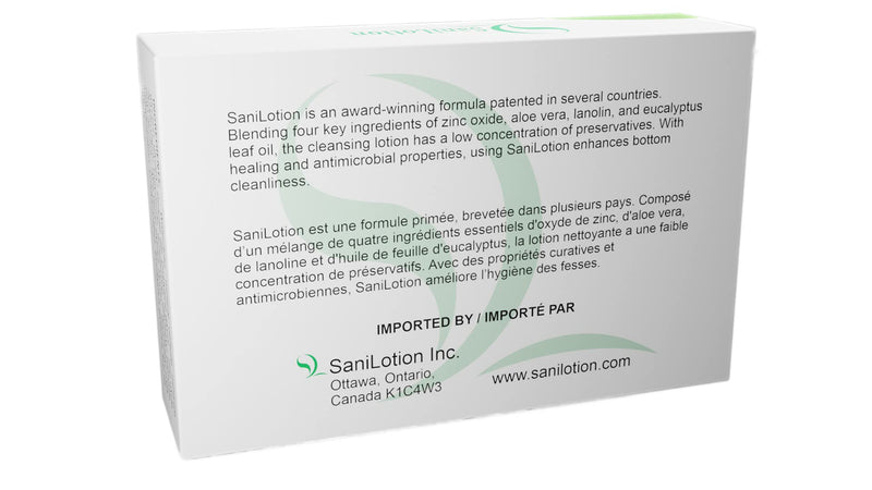 [Australia] - SANILOTION Hygienic Cleansing Lotion, Cleans, Moisturizes, and Hydrates Anorectal Area, 14 count - 10ml each 