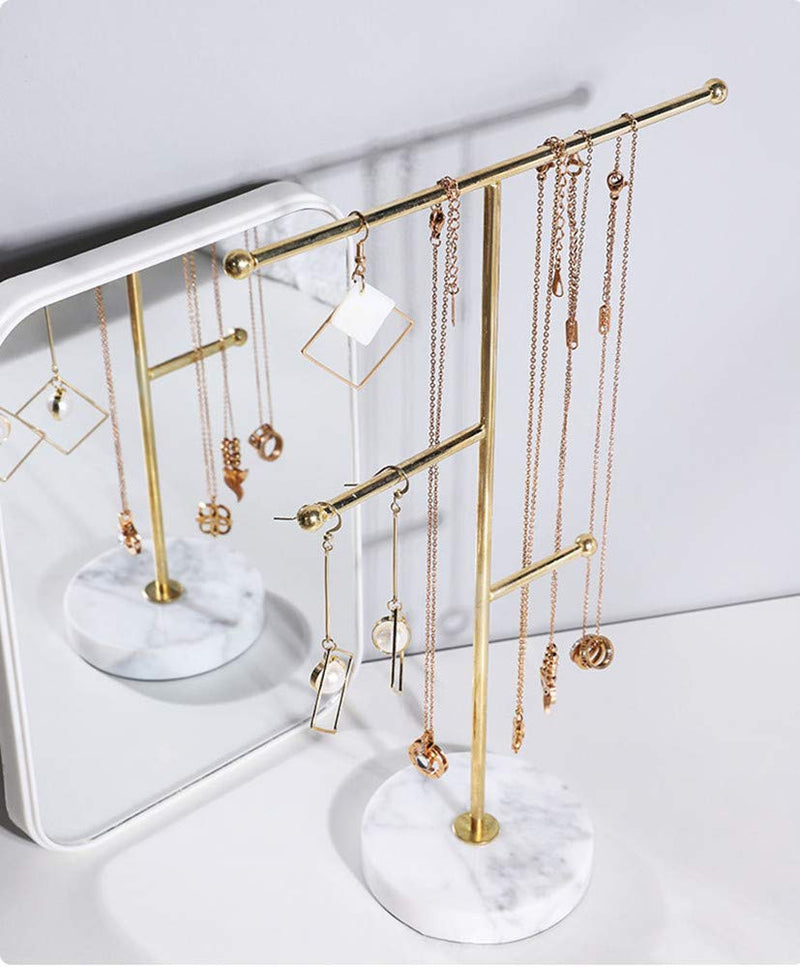 [Australia] - Minelife Jewelry Stand Display Necklace Holder, T-Bar Necklace Display Stand Hanging Pendant Rack Jewelry Organizer Stand for Bracelets, Necklaces and Earrings 