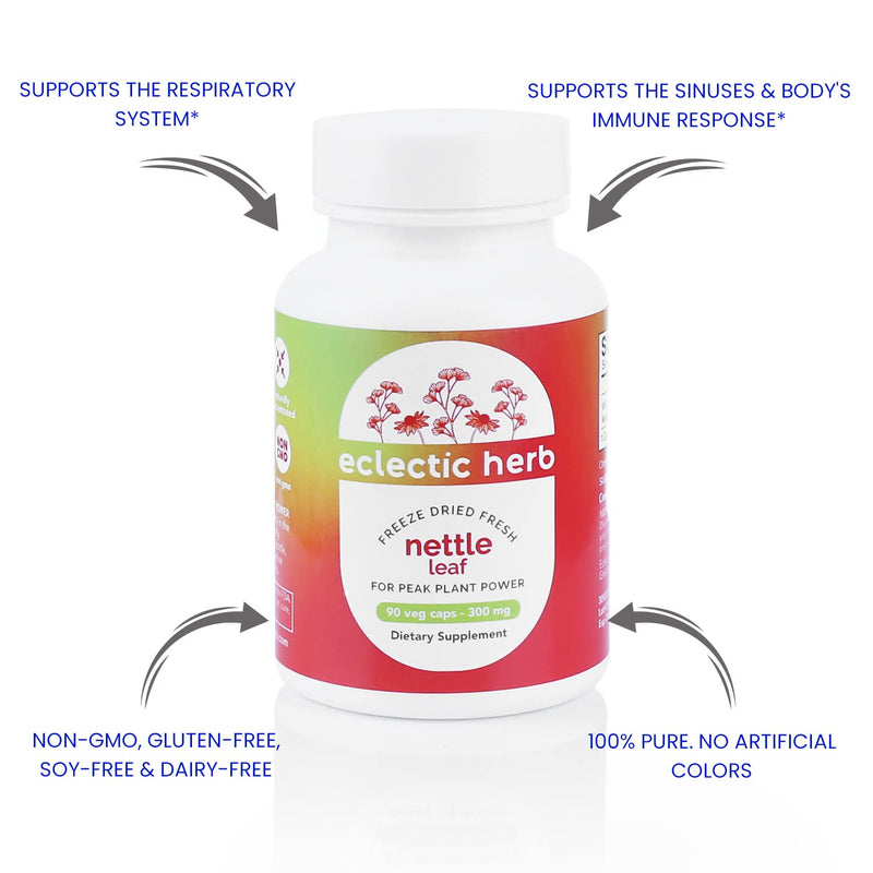 [Australia] - Eclectic Institute Raw Freeze-Dried Non-GMO Nettle Leaf | Healthy Sinus Support, Histamine Response & Respiratory Wellness | 90 CT 