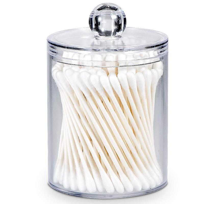 [Australia] - Bathroom Vanity Storage Organizer Canister Holder Apothecary Jars Set for Qtips,Cotton Balls,Swabs,Rounds,Makeup Sponges,Bath Salts,Premium Plastic Acrylic, Clear | 10oz.and 20oz. 10oz. & 20oz. 