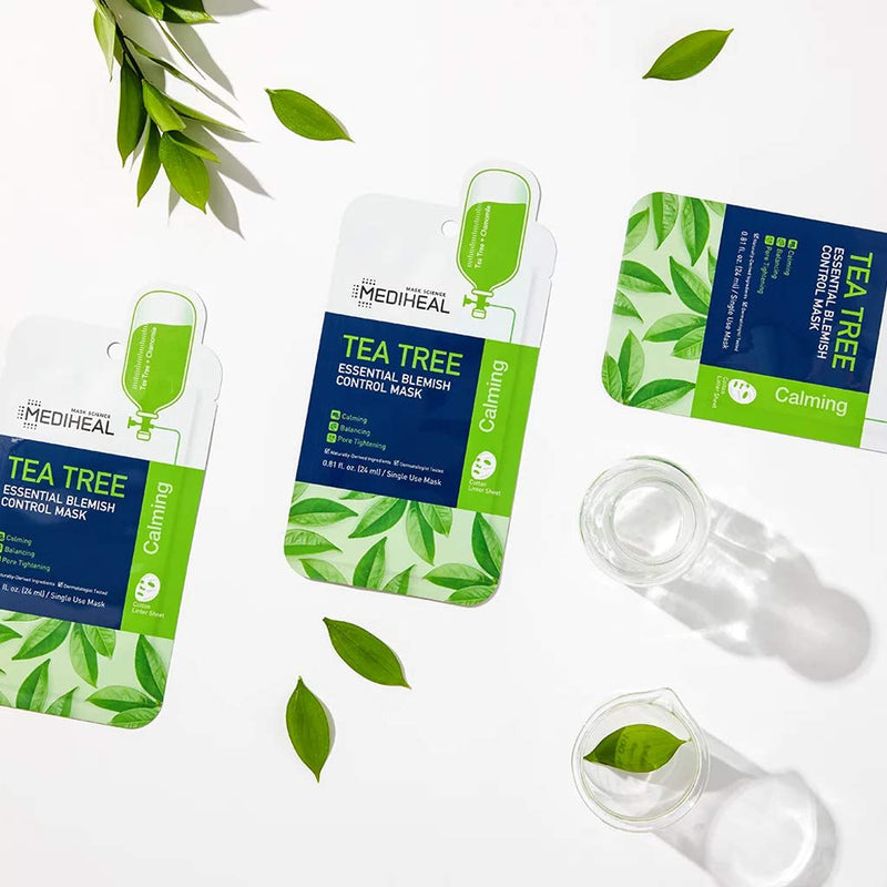 [Australia] - MEDIHEAL Official [Korea's No 1 Sheet Mask] - Tea Tree Essential Blemish Control Mask (5 Masks) 