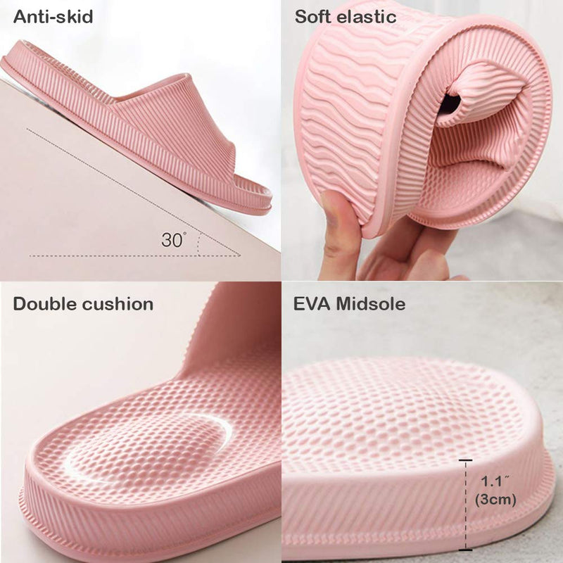 [Australia] - Massage Slippers for Women and Men – Slippers Indoor and Outdoor with Massage Double Cushion – Eva Midsole Massage Slippers – Comfortable and Lightweight Shower Slippers Brown 10.5-11 Women/9.5-10 Men 