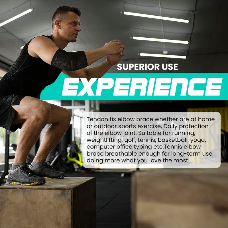 [Australia] - MODVEL [2 Pack] Elbow Brace - Compression Support Sleeve for Joint Pain Relief, Recovery, Tendonitis, Tennis & Golfer's Elbow - Workout & Weightlifting Arm Wrap - For Men & Women. (Black) Black Large 
