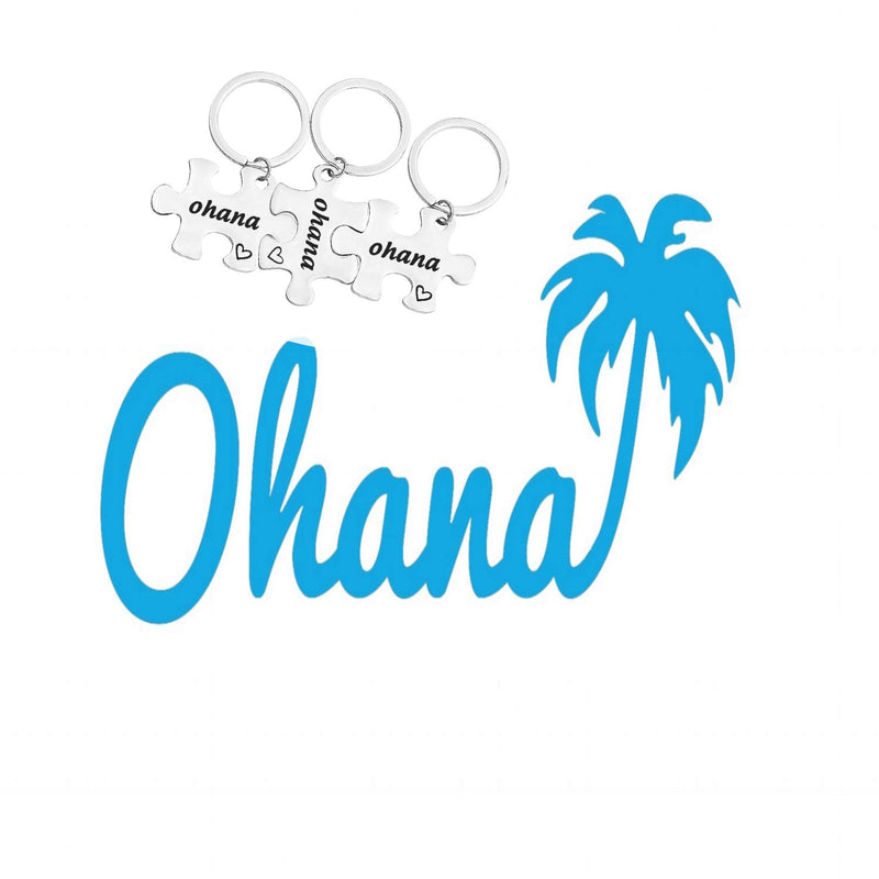 [Australia] - TGBJE Ohana Puzzle Keychain Set Ohana Means for Best Friend,Family 3 ohana set 