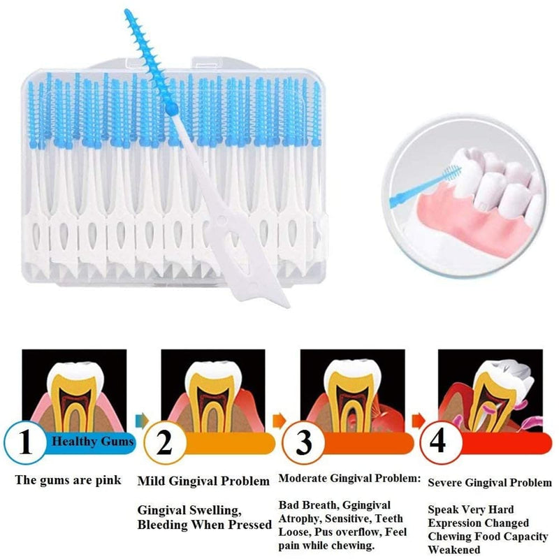 [Australia] - 120pcs Interdental Brushes Professional Cleaning Oral Care Tool Disposable Toothpicks with Storage Box 