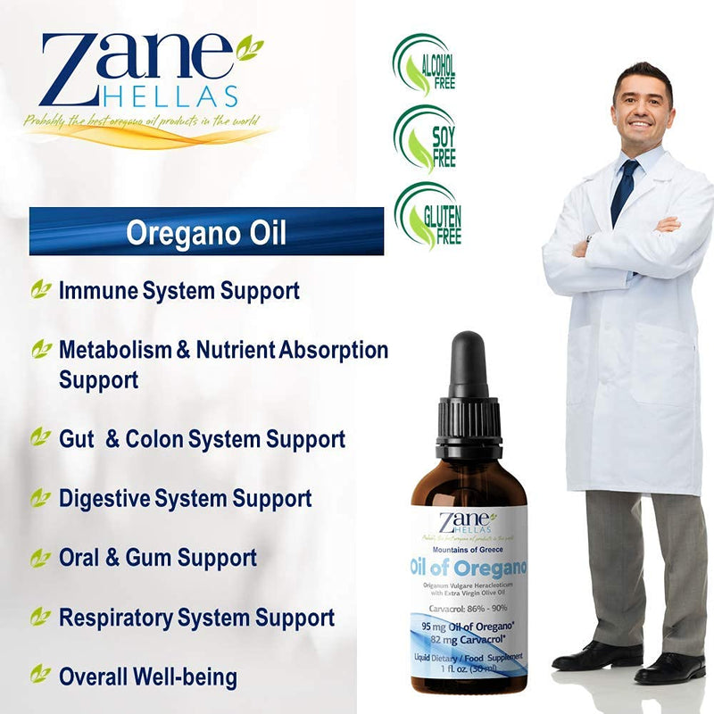 [Australia] - Zane Hellas 50% Oregano Oil. Greek Essential Oil of Oregano .86% Min Carvacrol. 82mg Carvacrol Per Serving. Probably the Best Oregano Oil in The World. 1 fl. oz.- 30ml. 