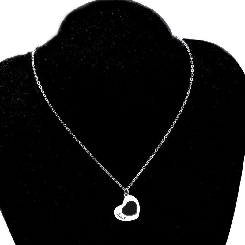 [Australia] - AKTAP Gift for Aunt Necklace Auntie And Niece Love Heart Pendant Necklace Gifts for Aunt from Niece Nephew Auntie Niece Pendant Necklace 