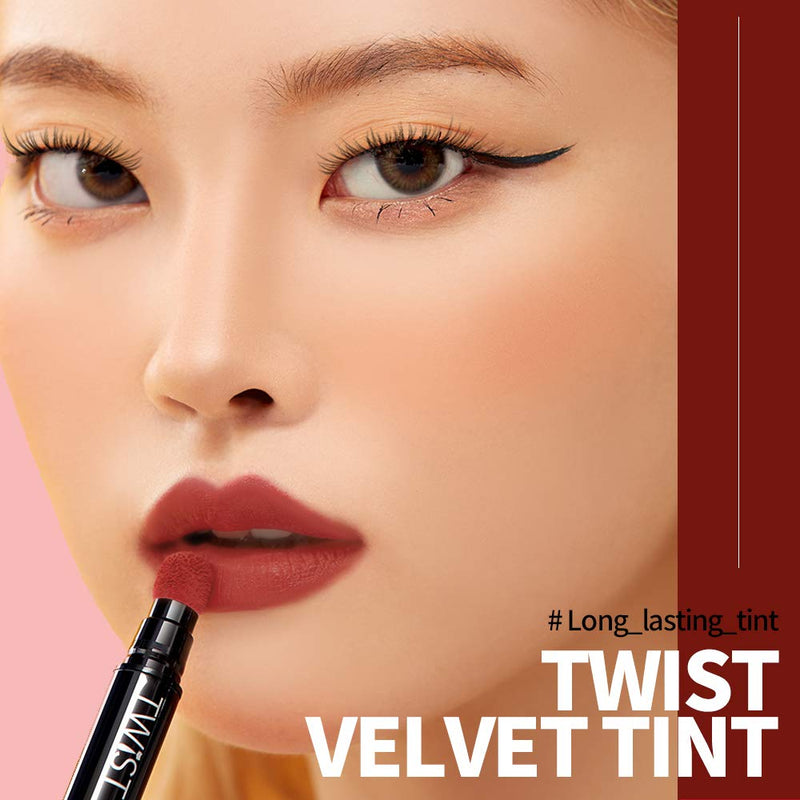 [Australia] - Long Lasting Lip Stain for Lips and Cheek Tint Various Korea Velvet Plumping Lip Marker Lip Matte tints | PASSIONCAT Twist Velvet Tint #13 (No.13) Chilly Brown 