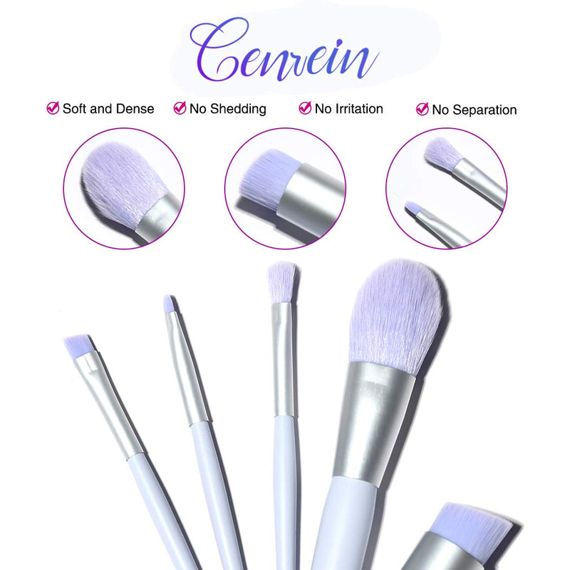 [Australia] - Small Makeup Brush Set for Powder, Eyeshadow, Eyebrow, Concealer, Blending, Premium Synthetic Makeup Brush Set of 5 for Travel 