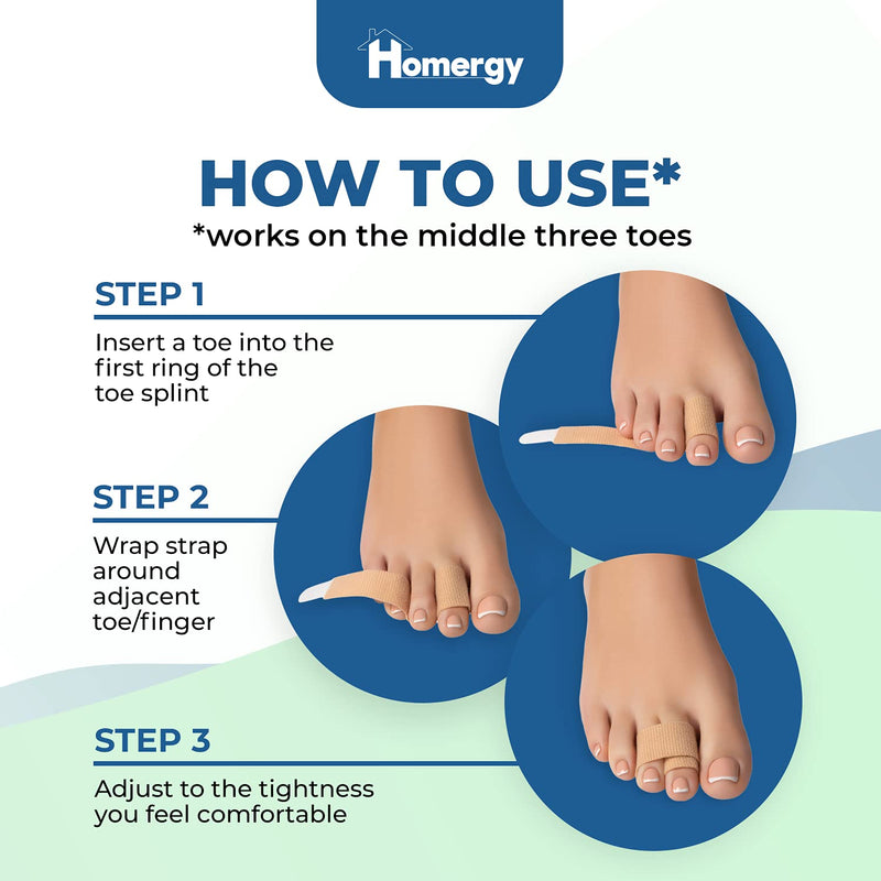 [Australia] - Hammer Toe Straightener Corrector Splint - 4 Broken Toe Wraps, Brace Orthopedic Separator, Cushioned Bandages, Heal Wrap Toe Straighteners for Crooked Toes, Align Hallux Valgus (Beige) 