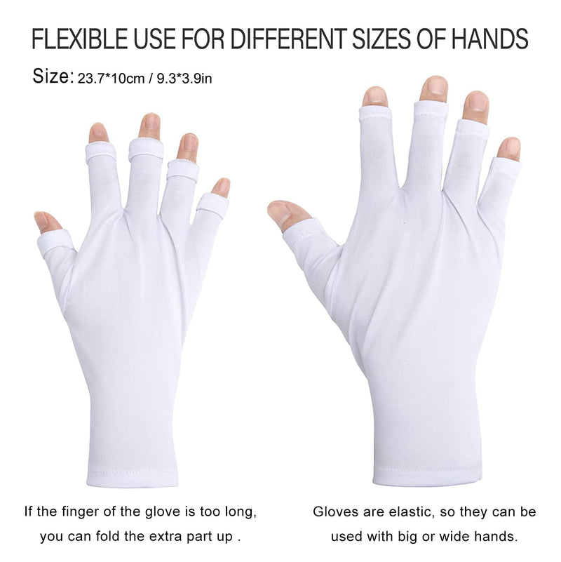 [Australia] - Nail Gloves UV Shield Gloves Fingerless Gloves Nail Art Dryer Tool Prevent Hand Sunburn for Manicure Gel Drying 3 Pairs 