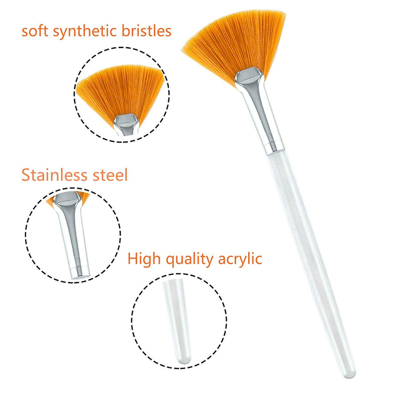 [Australia] - Fciqven 4 Pcs Facial Brushes Fan Mask Brush,Soft Makeup Brushes Cosmetic Tools for Peel Mask Makeup 