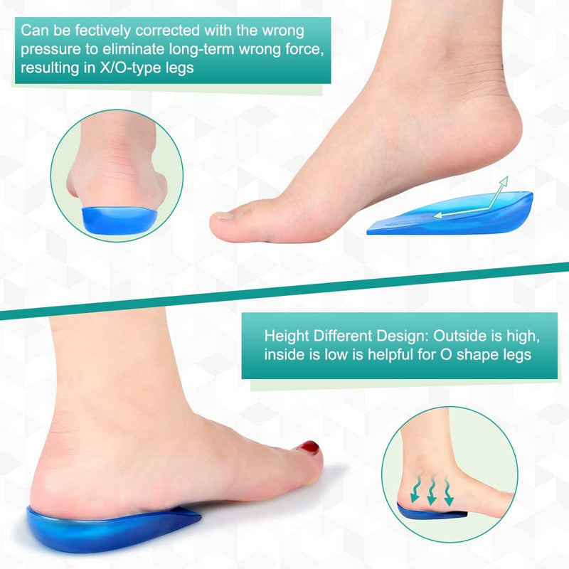 [Australia] - Foot Correction Insoles, Silicone Gel O/X Leg Orthotic Insoles Arch Support Shoes Cup Insert Pads Heel Cup Posture Corrective Heel Cups(S34-40) S34-40 