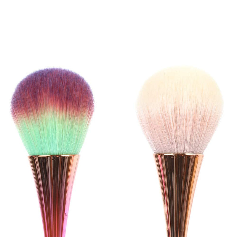 [Australia] - 2 PCS Mineral Powder Makeup Brush Round Top, Soft Fluffy Foundation Professional Powder Brush and Blush Brush for Daily Makeup 