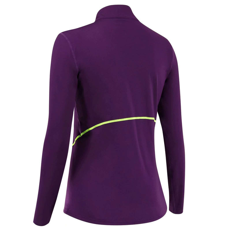 [Australia] - TERODACO Half Zip Thermal Base Layer Women Warm Wicking Ski Base Layers with Micro Fleece Long Sleeves Ladies Thermal Tops for Running Hiking Cycling Soft Quick Dry Breathable 1-purple S 