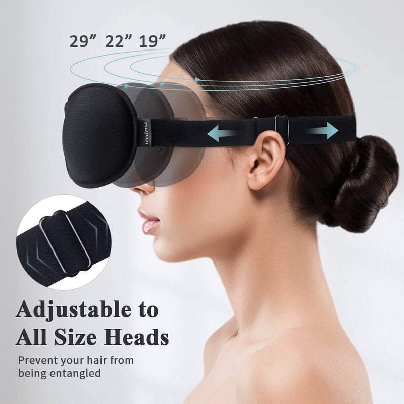 [Australia] - onaEz Sleep Mask New Upgrade Inner Padded Nose Design, Sleep Eye Masks for Women, Soft Breathable Eye Mask for Sleeping, Eye Shade Cover with Adjustable Strap for Travel Yoga Nap A-black 