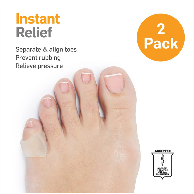 [Australia] - Natracure Advanced Gel Toe Separator (w/Toe Loop) - Spacer, Corrector, Straightener to Cushion and Align Bent, Crooked, Overlapping Toes - Corns, Pinky Tailor Bunions - (1104-M CAT 2PK) - Size: Small Small (Pack of 2) 