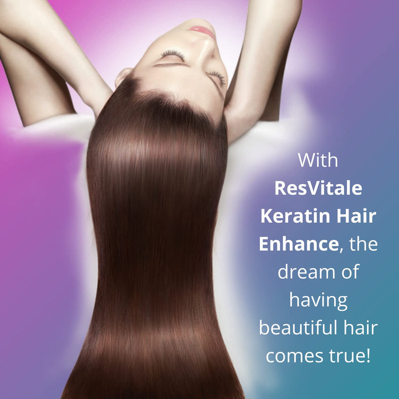 [Australia] - ResVitale Keratin Hair Enhance - Keratin Complex for Hair, Skin and Nails - Keratin Hair Booster with Resveratrol, Biotin, Vitamin B6, & Pantothenic Acid - 60 Veggie Caps 