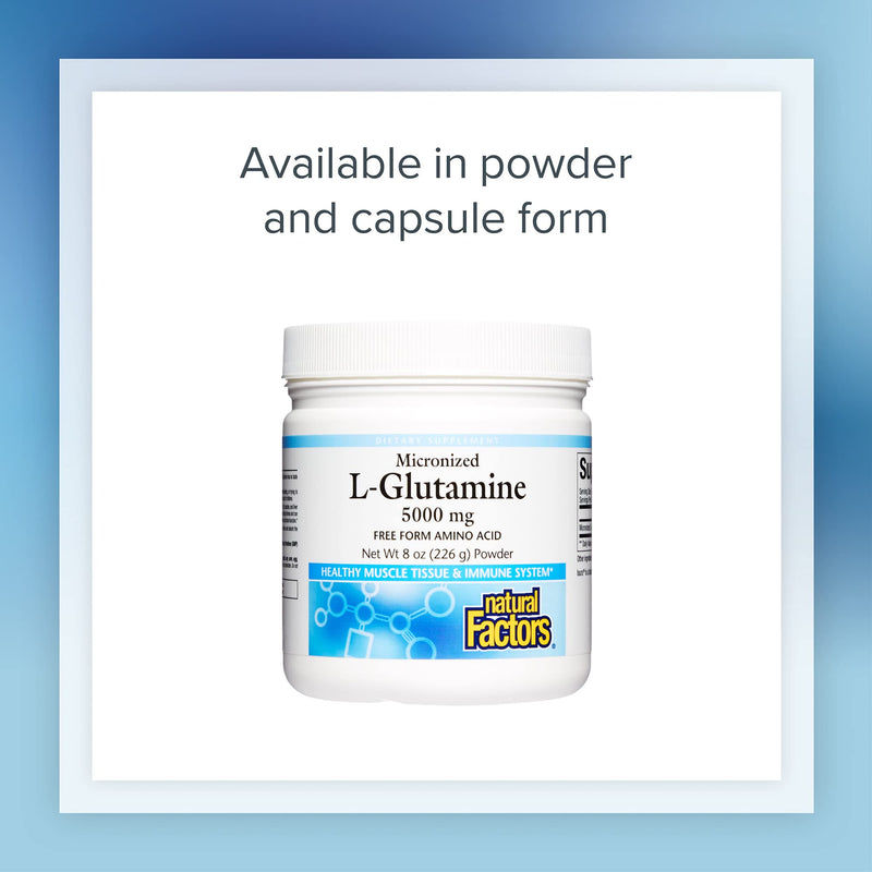 [Australia] - Natural Factors, Micronized L-Glutamine 1000 mg, Supports Muscles and Immune Function, 180 Capsules 180 Count (Pack of 1) 
