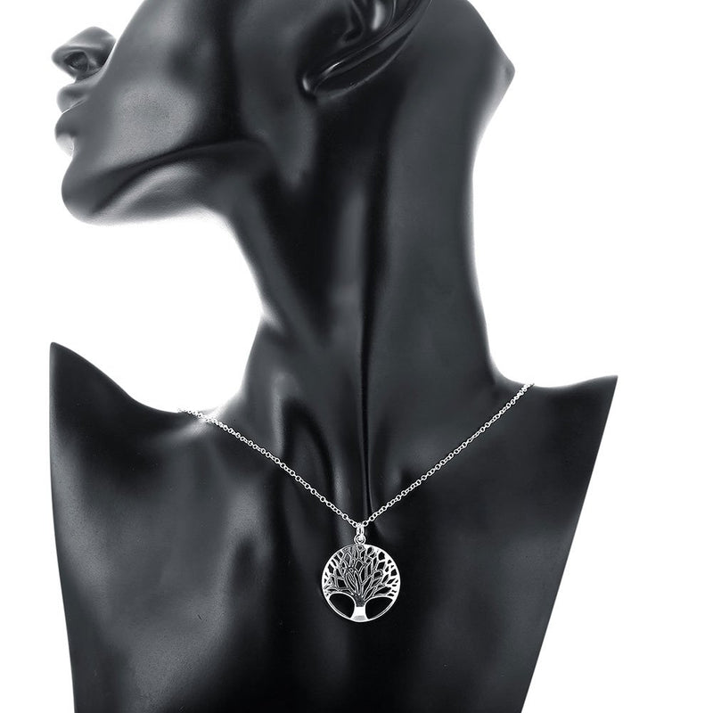 [Australia] - Tree of Life Earrings,Fashion Jewelry Sterling Silver Plated Tree Pendants Drop Dangle Earrings Necklace Set for Women Girls Tree Necklace 