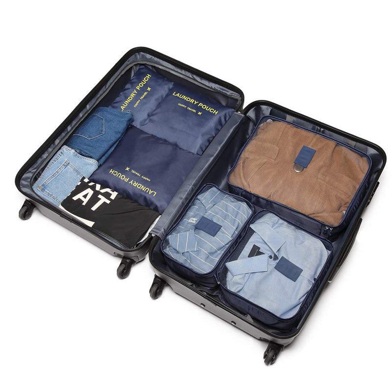 [Australia] - Oak & Tea Travel Organiser-Set of 6 Packing Cubes Packing Bags Luggage Organiser Value Set for Travel Home Storage (NAVY) Navy 