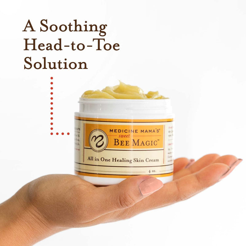 [Australia] - Medicine Mama’s Apothecary Sweet Bee Magic - All in One, All Natural Moisturizing Skin Ointment - Soothing Salve for Dry, Cracked Skin, Eczema, & Burns. All Natural Healing Ointment, Wound Care, Bee Balm, Skin Care- Made In America - 4 oz Jar. 