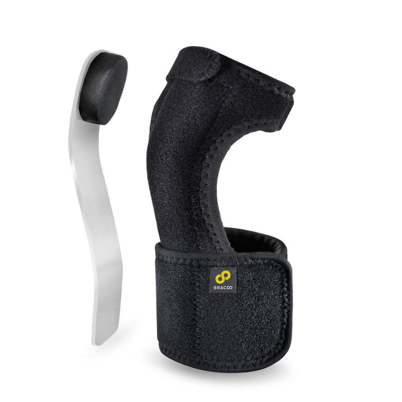 [Australia] - Bracoo Wrist Splint, Breathable Hand Stabilizer Brace for Carpel Tunnel Syndrome, Tendonitis, and Acute Sprains, Supports All Wrist Sizes, Black, WP30, 1 Count One Size - Open Frame 