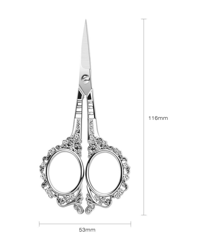[Australia] - Eyebrow Grooming Scissors, Gemice Vintage Stainless Steel Cuticle Precision Beauty Grooming for Nail, Facial Hair, Eyebrow, Eyelash, Nose Hair, Moustache, Manicure 