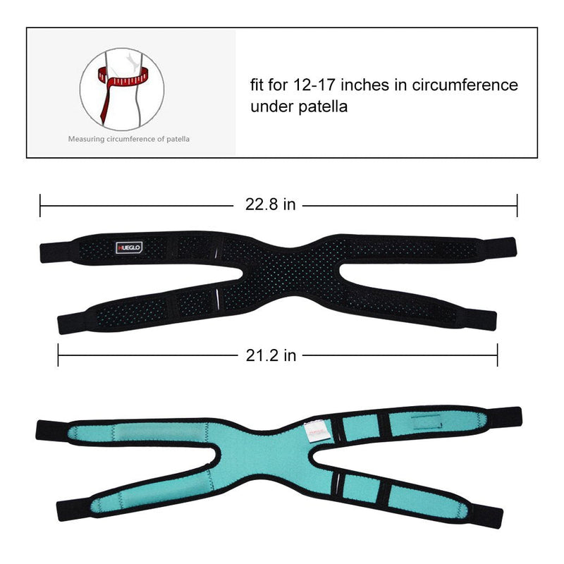 [Australia] - Dual Patella Knee Strap for Knee Pain Relief,Adjustable Neoprene Knee Brace Support for Running, Arthritis, Jumper, Tennis,Injury Recovery,Protection,Black(1 Piece),12'' - 17'' 