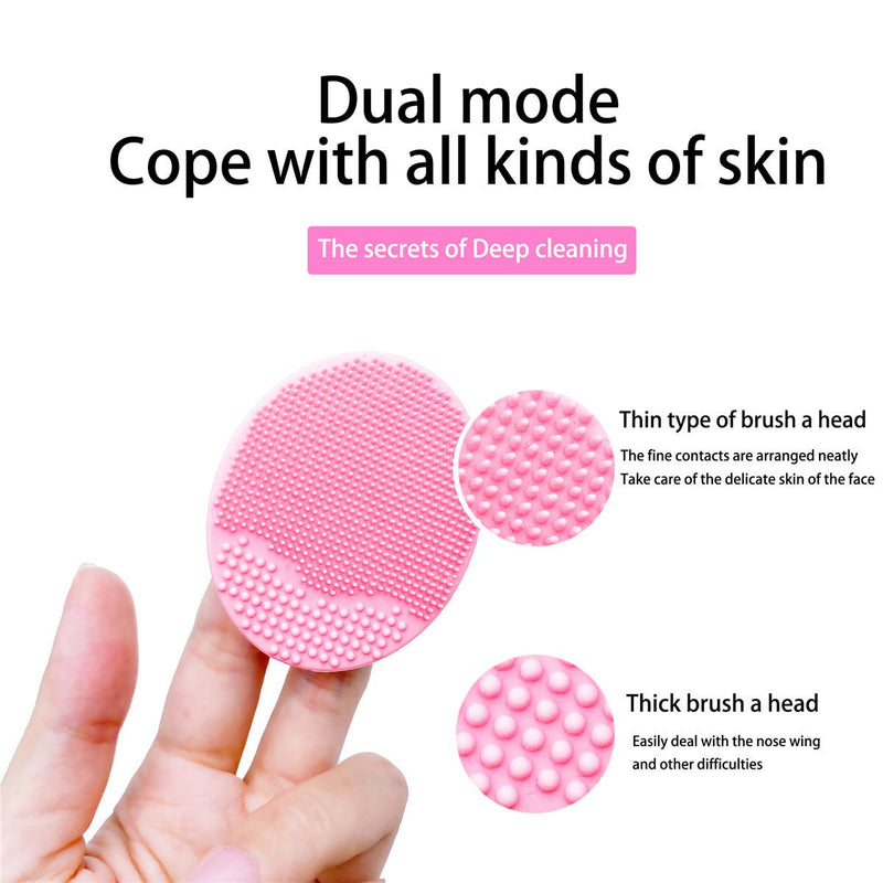 [Australia] - Super Soft Silicone Face Cleanser Brush, WantGor 2 Pcs Soft Face Massage Scrubber Manual Facial Cleansing With 1 Pc Exfoliating Brush For Sensitive, Delicate, Dry Skin (3 Pcs) 3 Pcs 