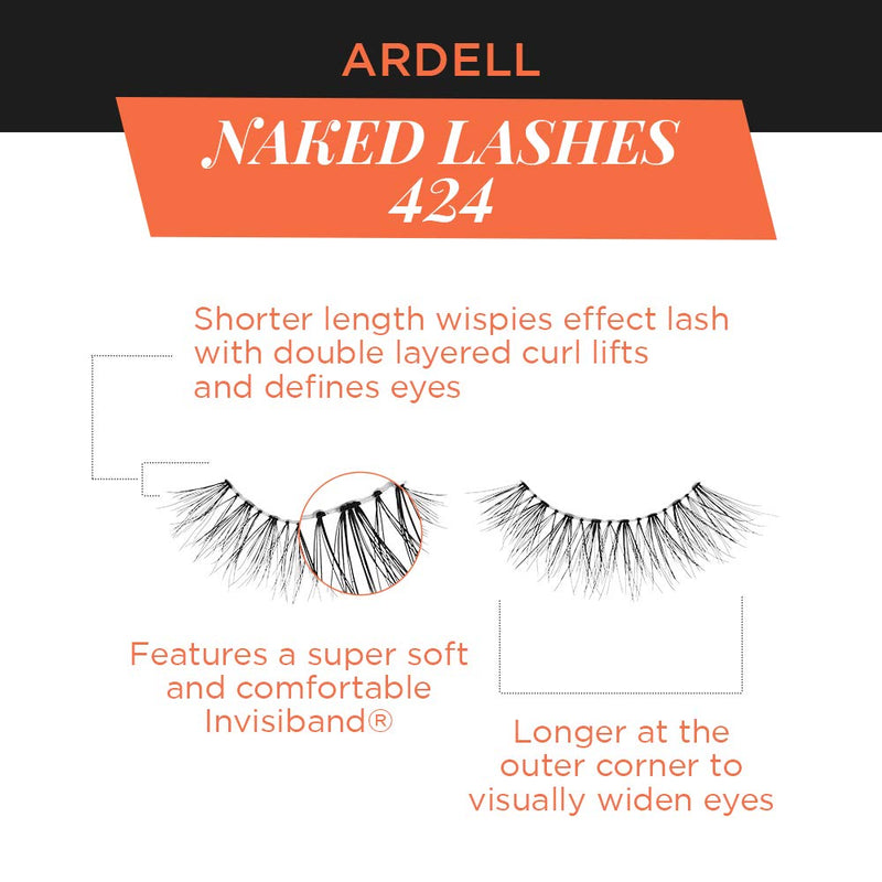 [Australia] - Ardell False Lashes, Naked Lashes 424 with Invisiband, 4 pairs 