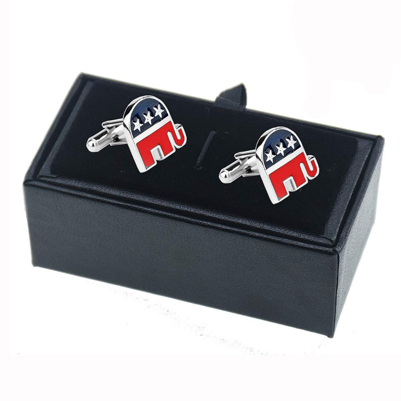 [Australia] - Backyard Blasters Mens Classic Cuff Links - United States Republican Party Badge Elephant Cufflink Business Wedding Shirts 