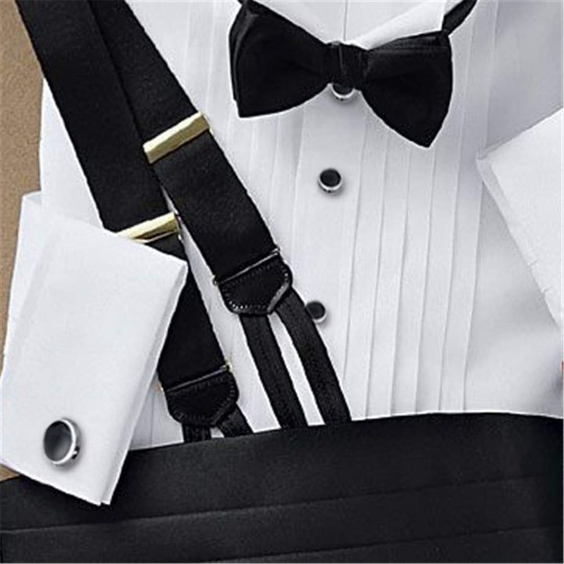 [Australia] - HAWSON Cuff Links Tuxedo Studs Set for Men - Best Gifts for Wedding, Formal Events black enamel 