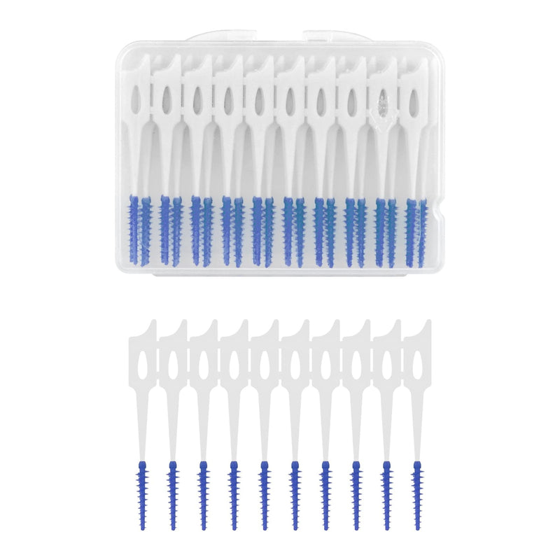 [Australia] - 40pcs Tooth Floss Picks Interdental Brushes Flosser Sticks with Storage Case for Brush Tool Toothpick Tooth Cleaner Interdental Floss Sticks Toothpick Cleaning Tool， Daily Cleaning Teeth (Blue) Blue 