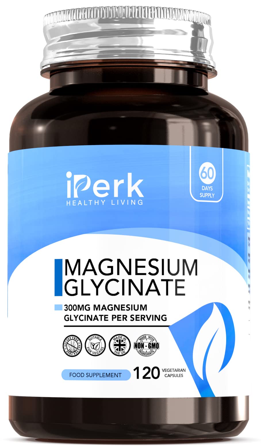 [Australia] - Magnesium Glycinate Capsules Provide 300 mg of Pure Elemental Magnesium Per Serving 120 Vegan Caps | Magnesium Supplement Non GMO, Dairy & Gluten Free 120 Count (Pack of 1) 