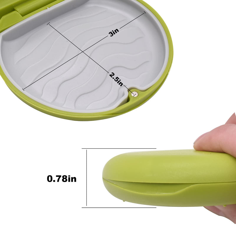 [Australia] - Denture & Teeth Mouth Tray Retainer Box Sets Partial Denture Box with 2Pcs Aligner Removal Tool and 9Pcs Invisible Chewer (Green) Green 