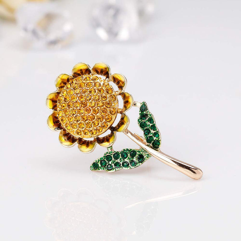 [Australia] - SKZKK Sunflower Brooch Pins for Women Plant Enamel Pin,Gift Packaging 