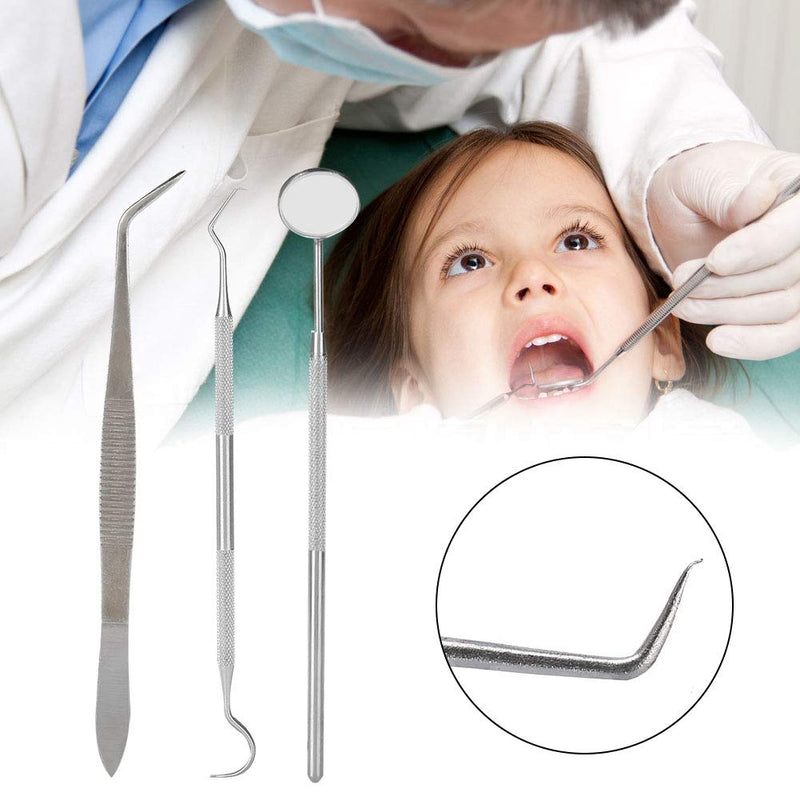 [Australia] - Oral Care Kit 3pcs/Set Stainless Steel Oral Care Kit Plaque Calculus Removal Dental Hygiene Tool for Home Use 