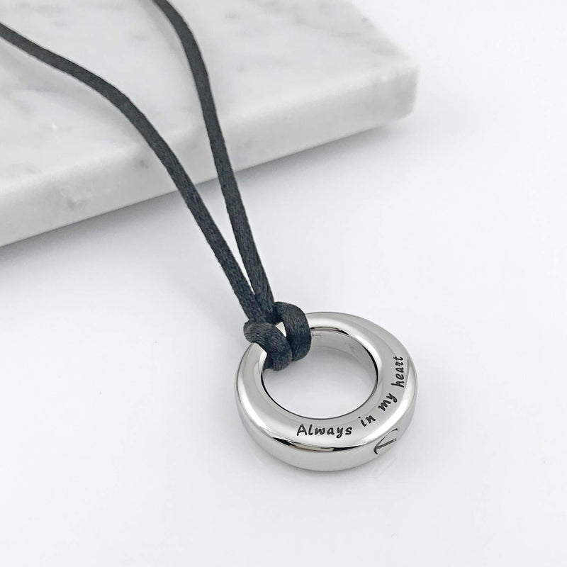 [Australia] - Urn Necklaces for Ashes"Always in My Heart" Ashes Necklace Cremation Jewelry Keepsake Holder Memorial Necklace Silver 